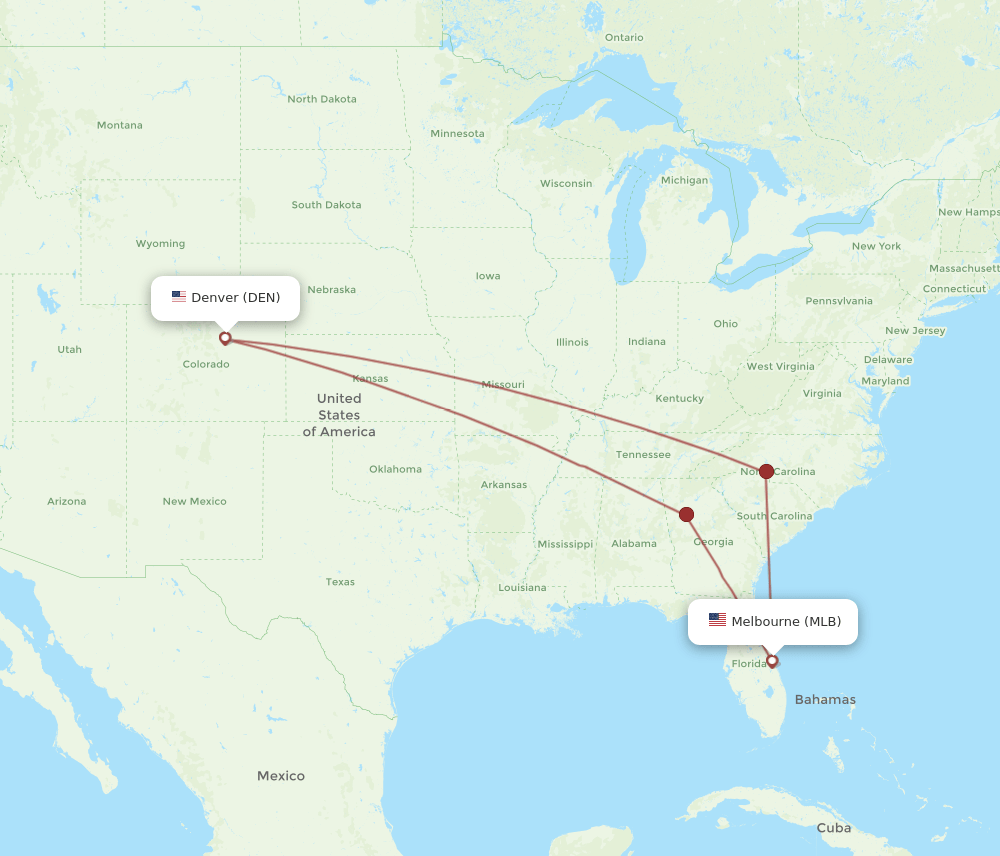 MLB-DEN flight routes