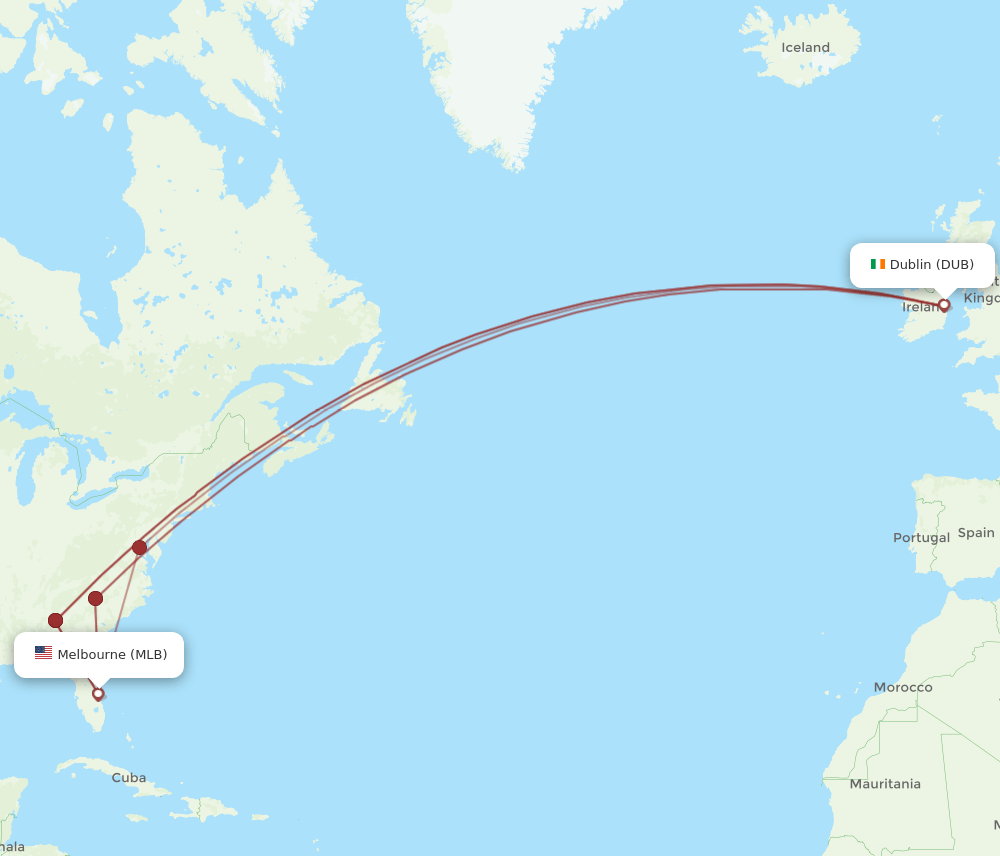 MLB-DUB flight routes