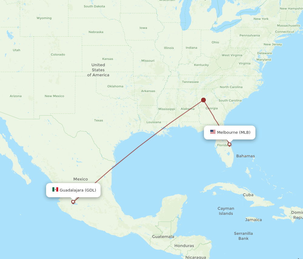 MLB-GDL flight routes