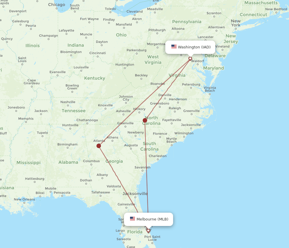 MLB-IAD flight routes