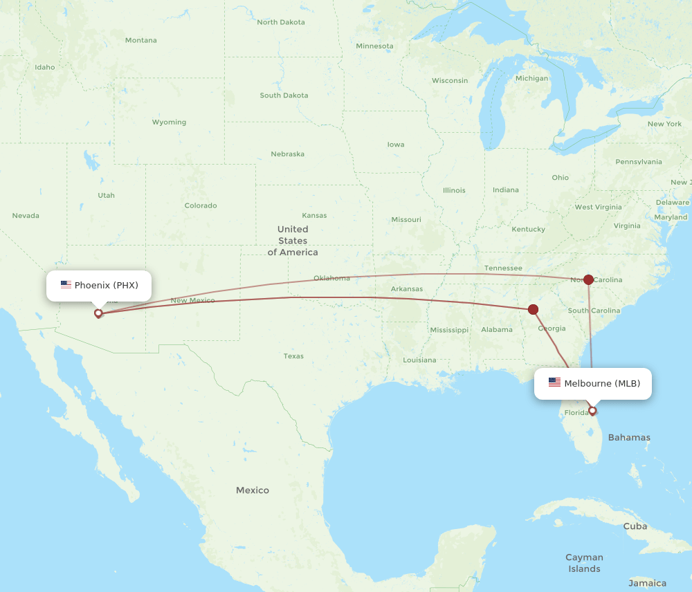 MLB-PHX flight routes