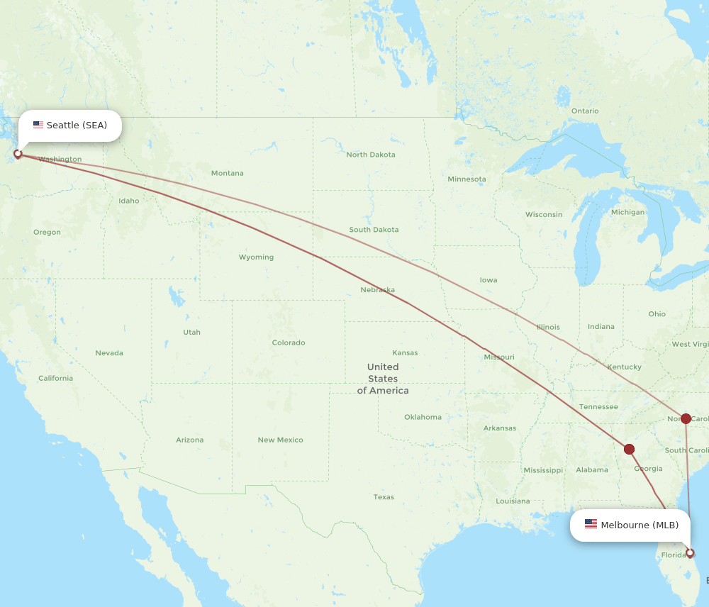 MLB-SEA flight routes