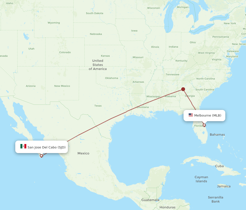 MLB-SJD flight routes