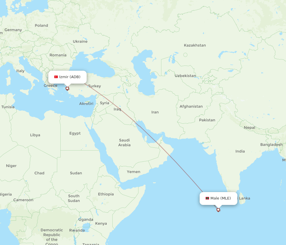 MLE-ADB flight routes