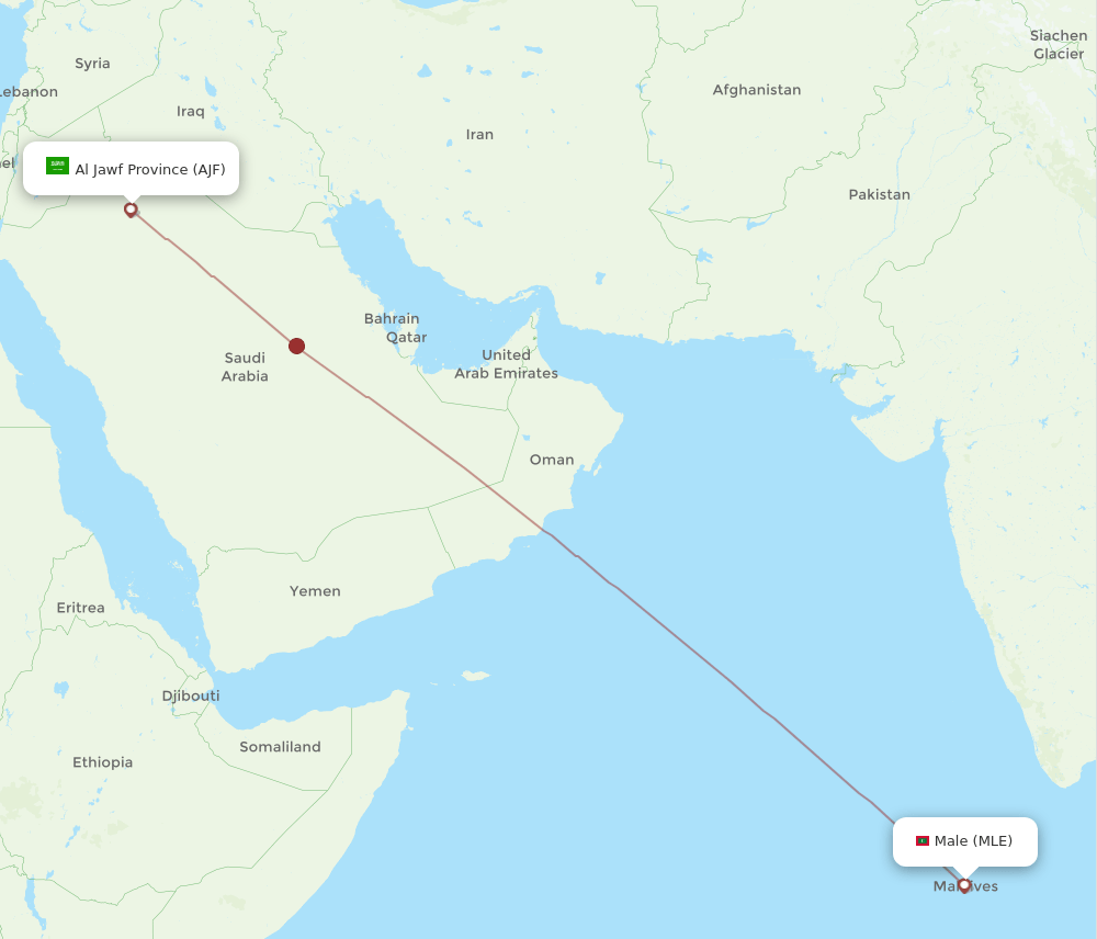 MLE-AJF flight routes