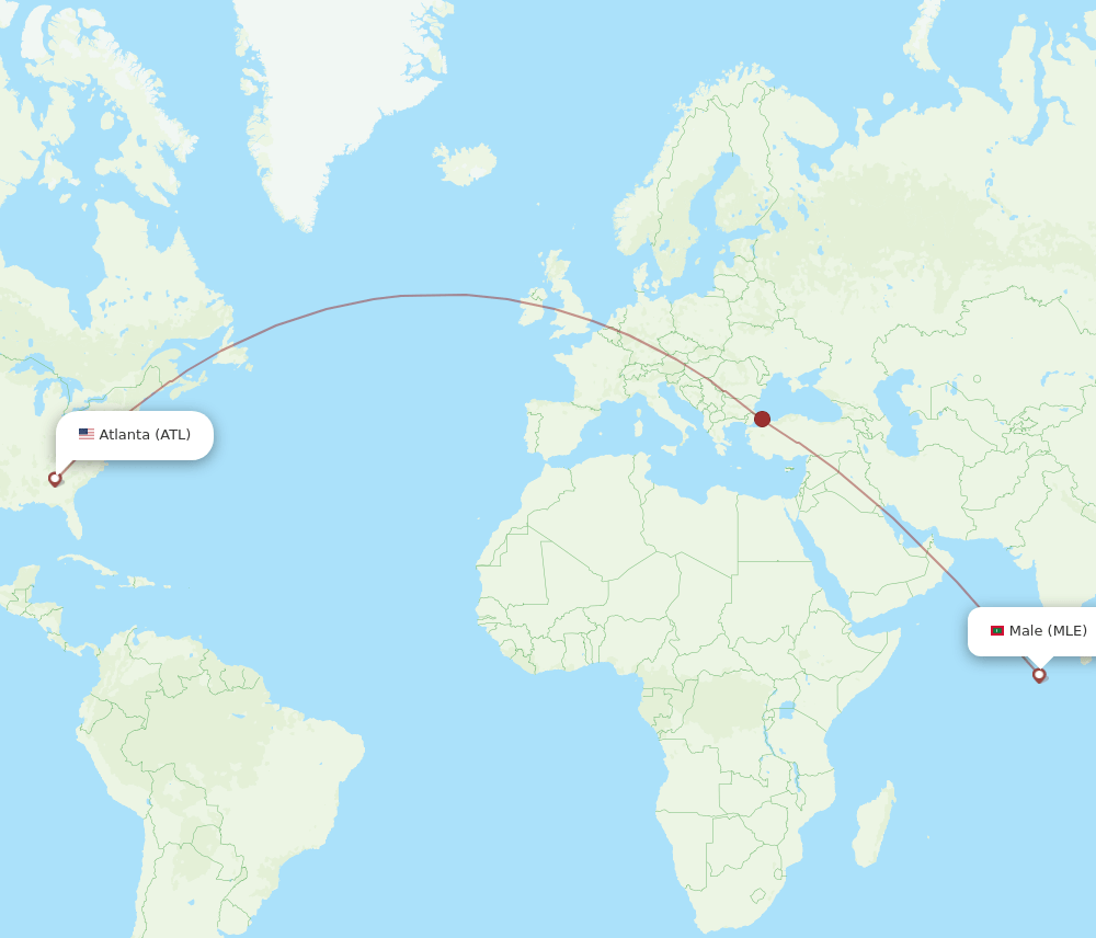 MLE-ATL flight routes