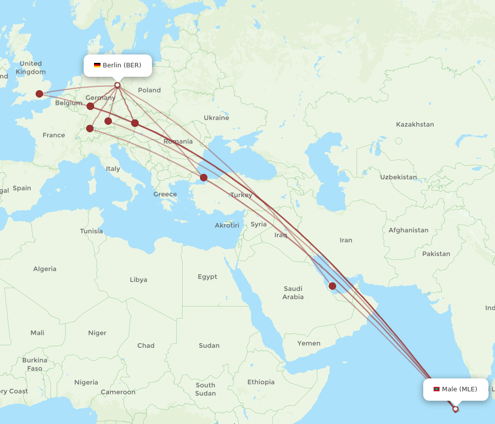 MLE-BER flight routes