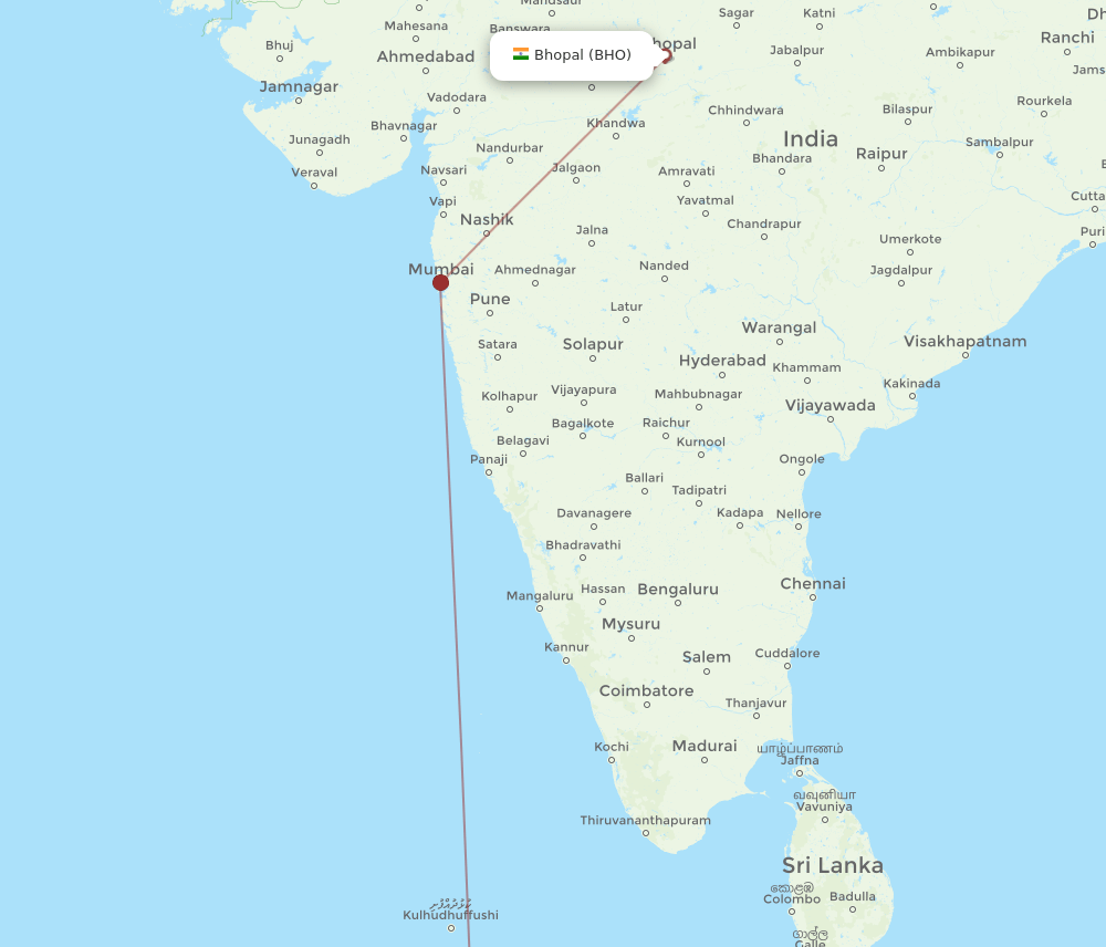 MLE-BHO flight routes