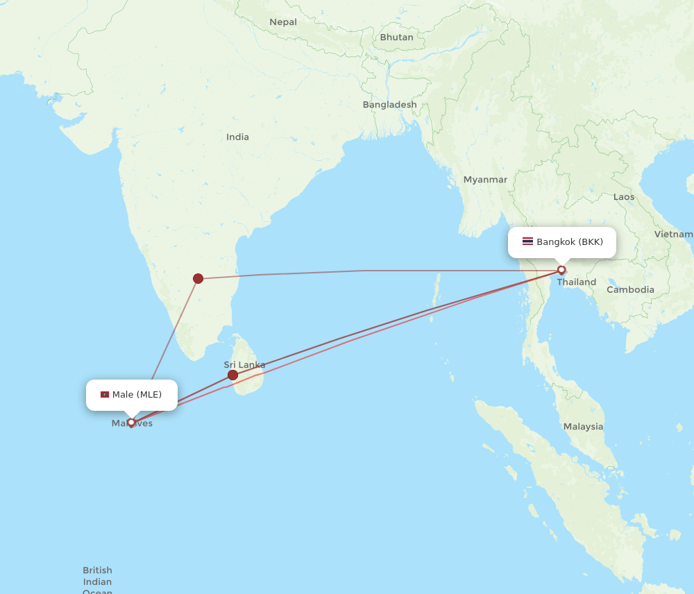 MLE-BKK flight routes