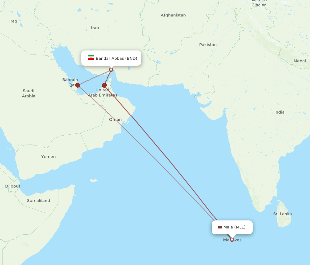 MLE-BND flight routes