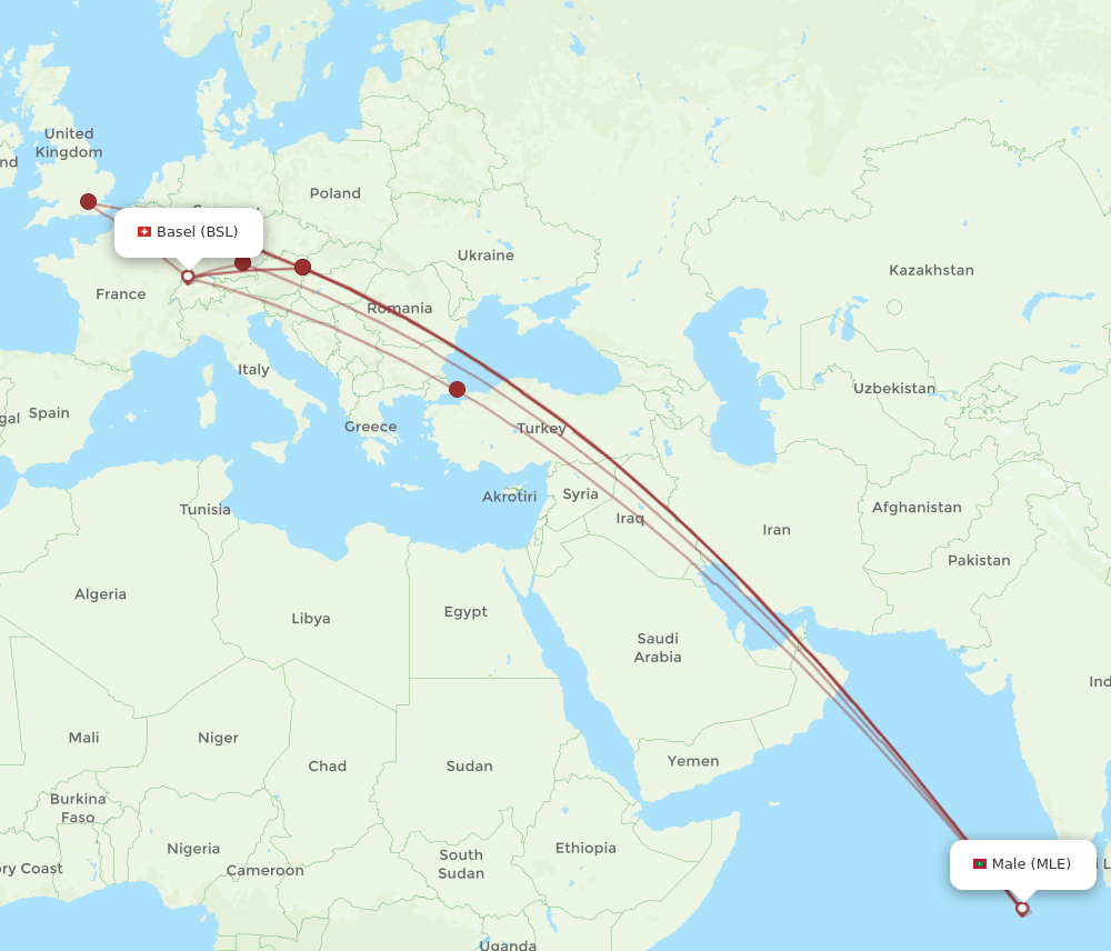 MLE-BSL flight routes