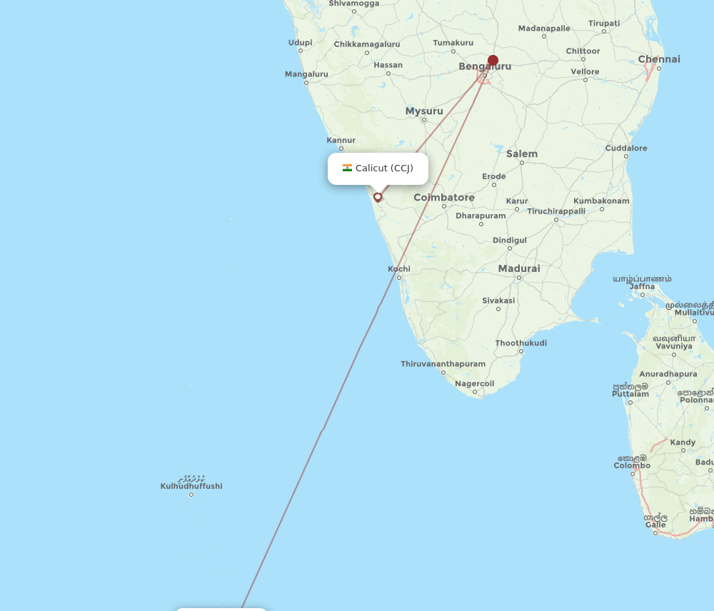 MLE-CCJ flight routes
