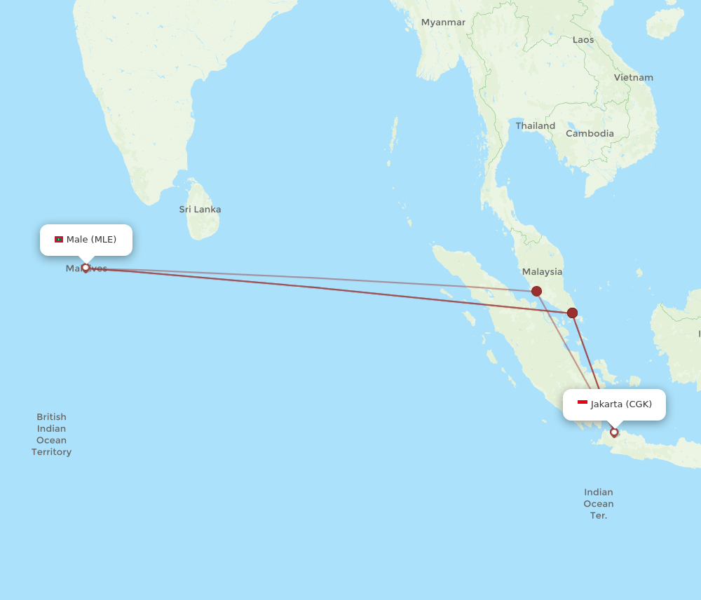 MLE-CGK flight routes