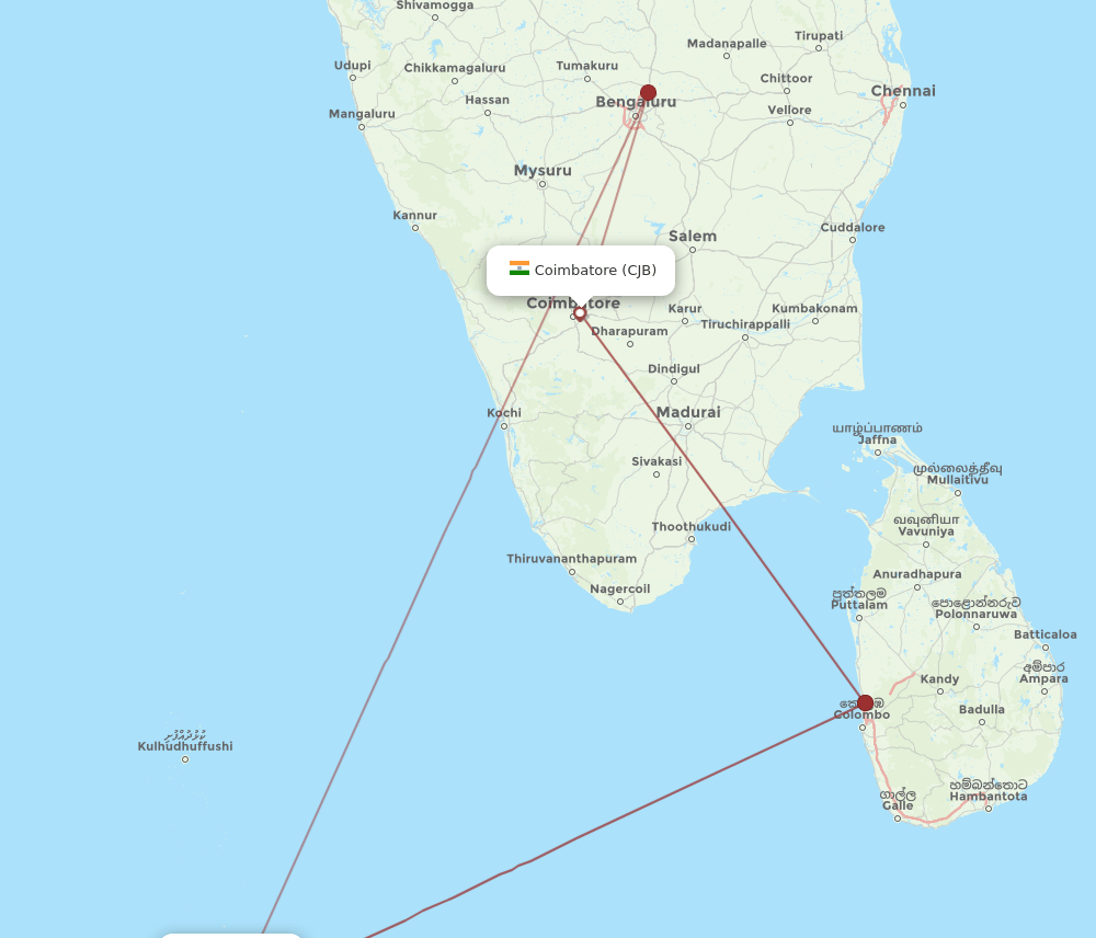 MLE-CJB flight routes