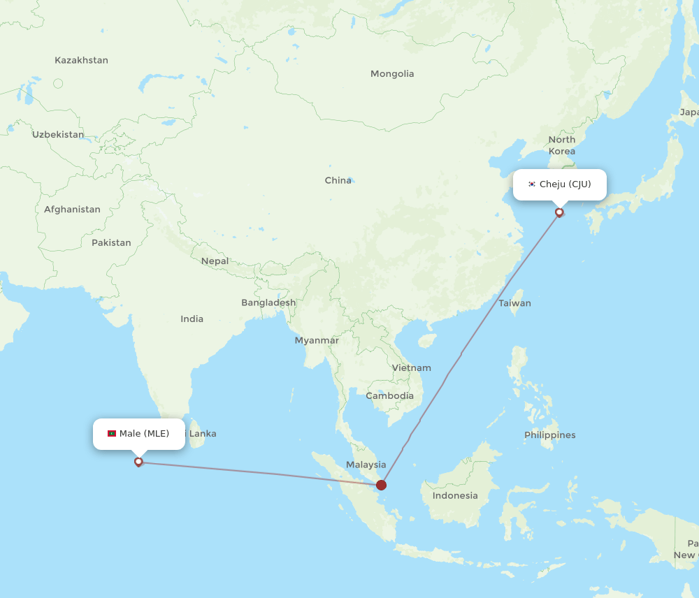 MLE-CJU flight routes