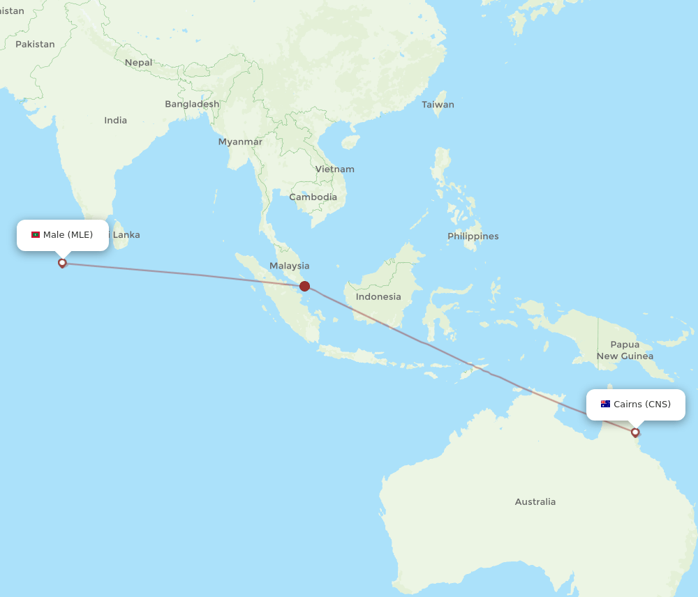 MLE-CNS flight routes