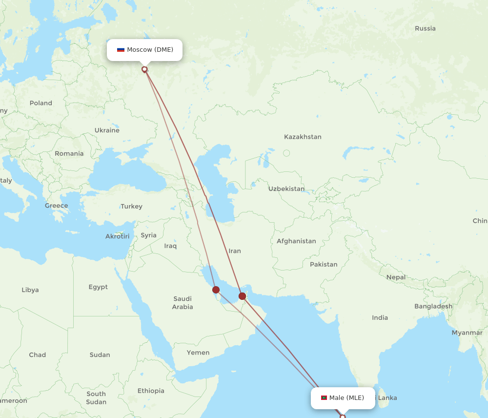 MLE-DME flight routes