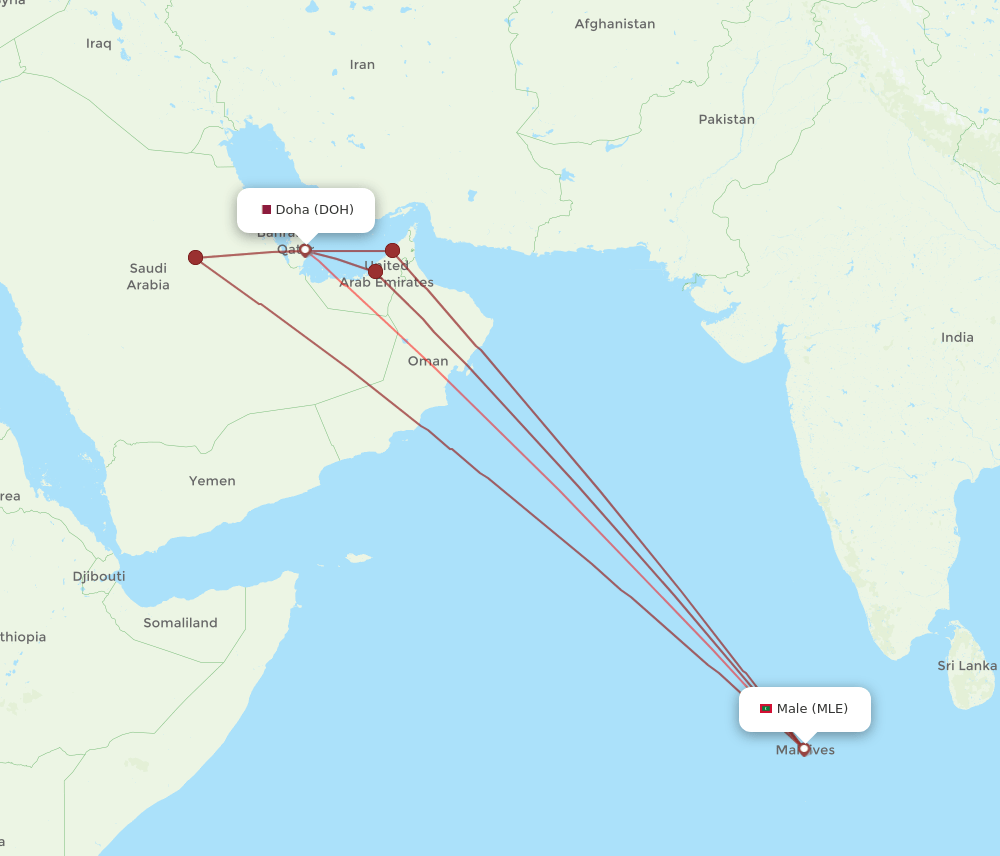 MLE-DOH flight routes