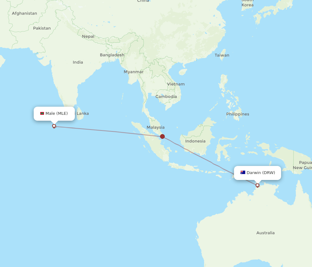 MLE-DRW flight routes