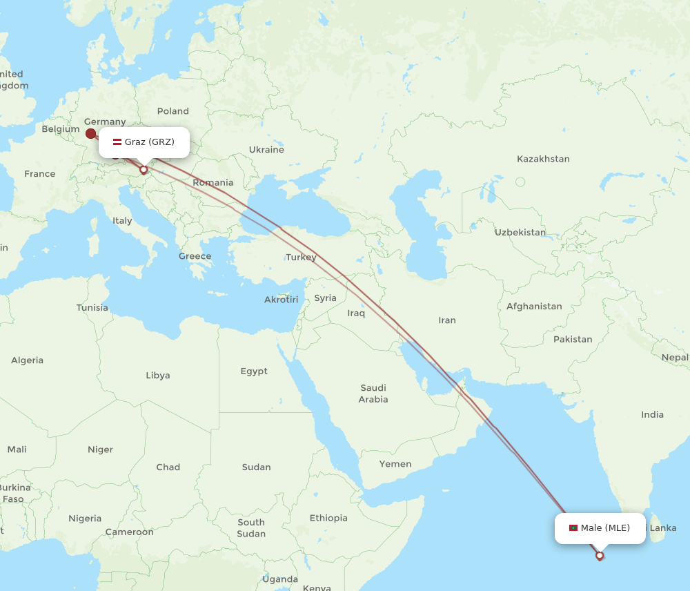 MLE-GRZ flight routes