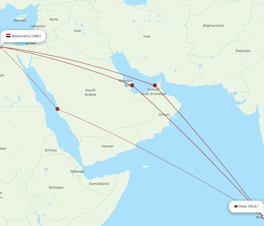 MLE-HBE flight routes