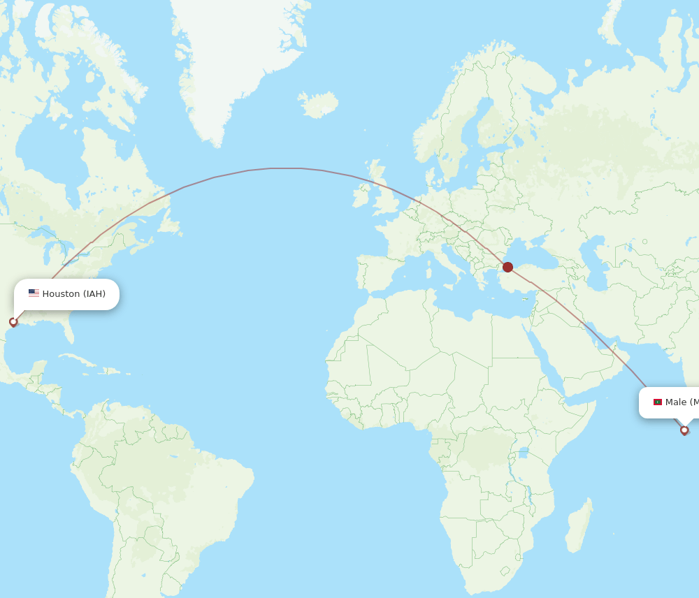 MLE-IAH flight routes