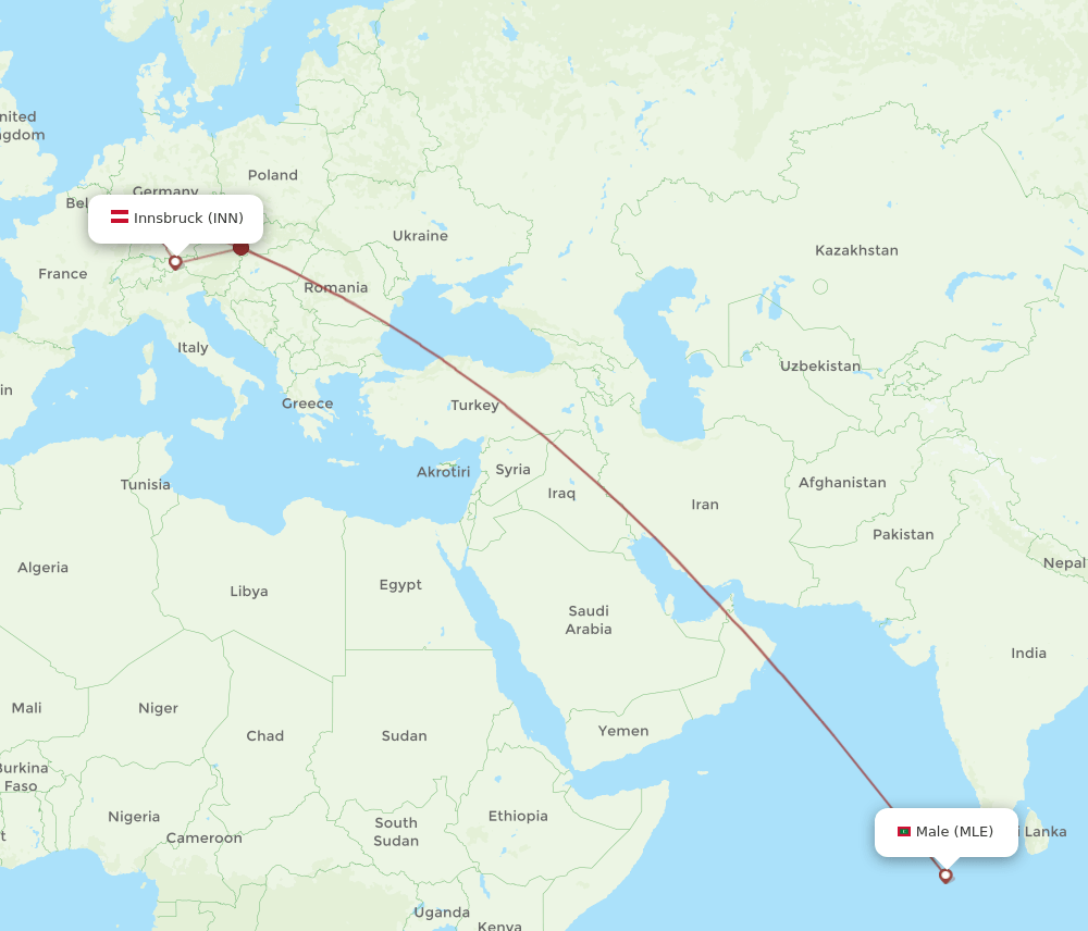 MLE-INN flight routes