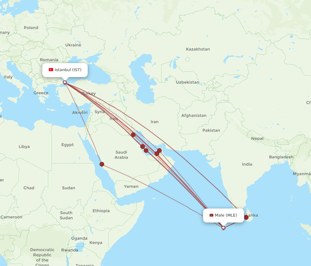 MLE-IST flight routes