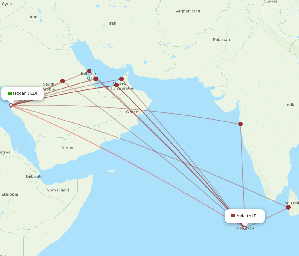 MLE-JED flight routes