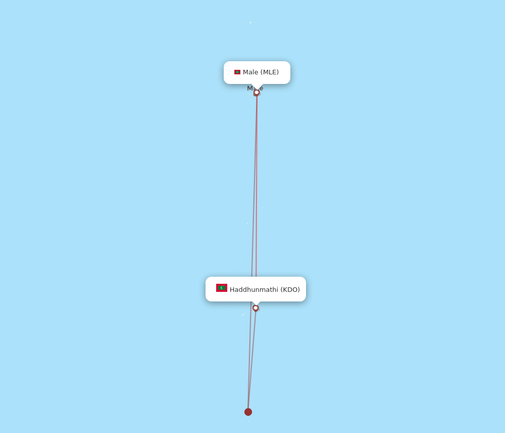 KDO to MLE flights and routes map