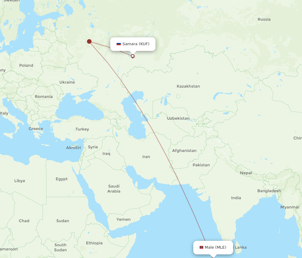 MLE-KUF flight routes