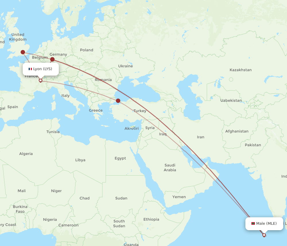 MLE-LYS flight routes