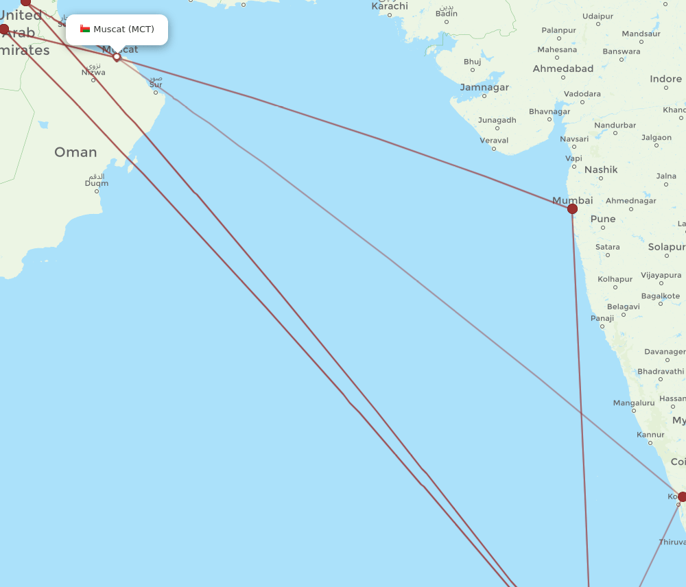 MLE-MCT flight routes