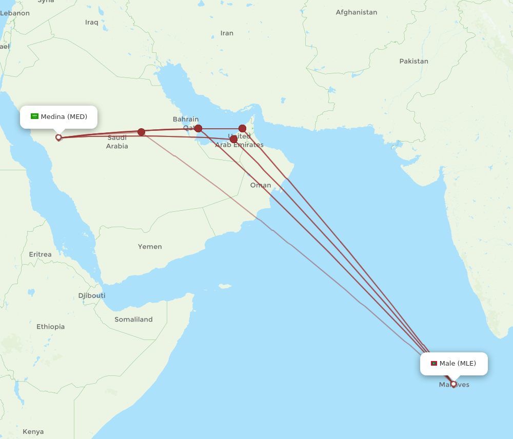 MLE-MED flight routes