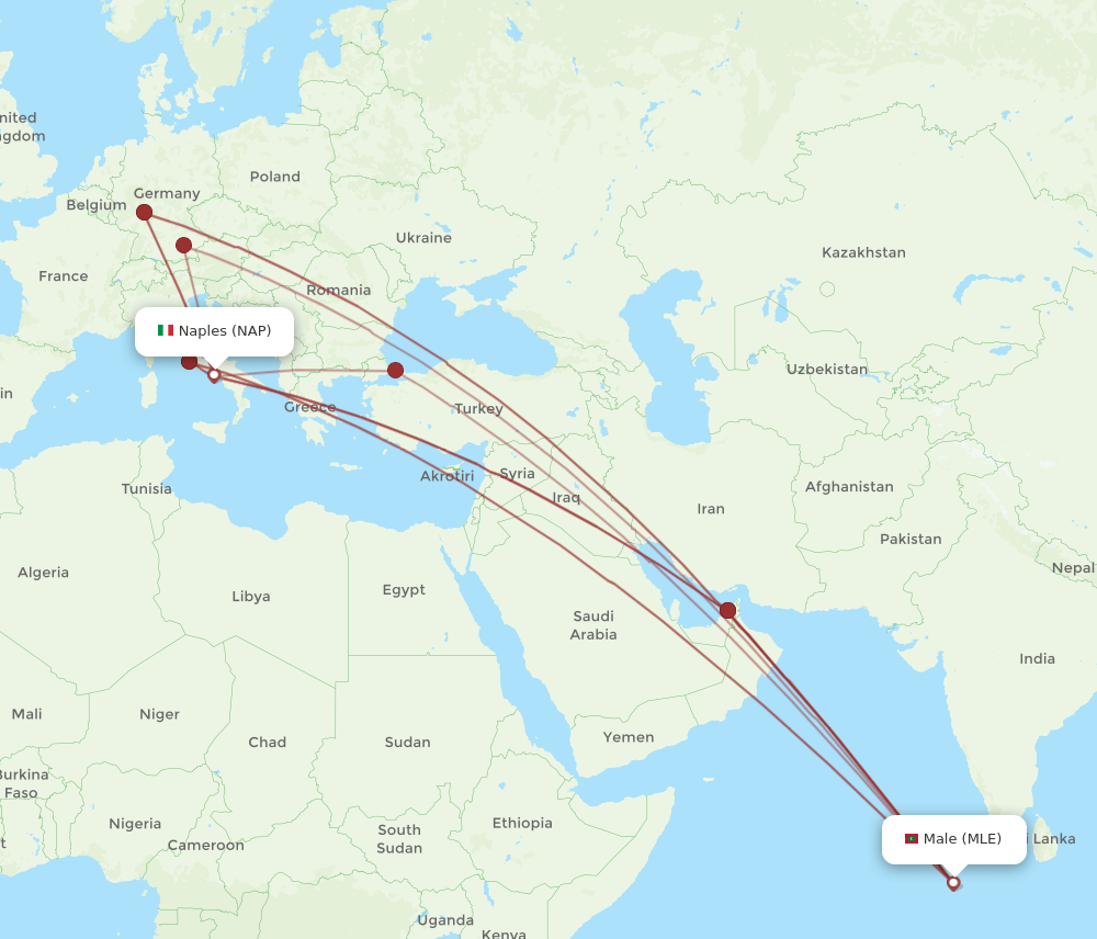 MLE-NAP flight routes