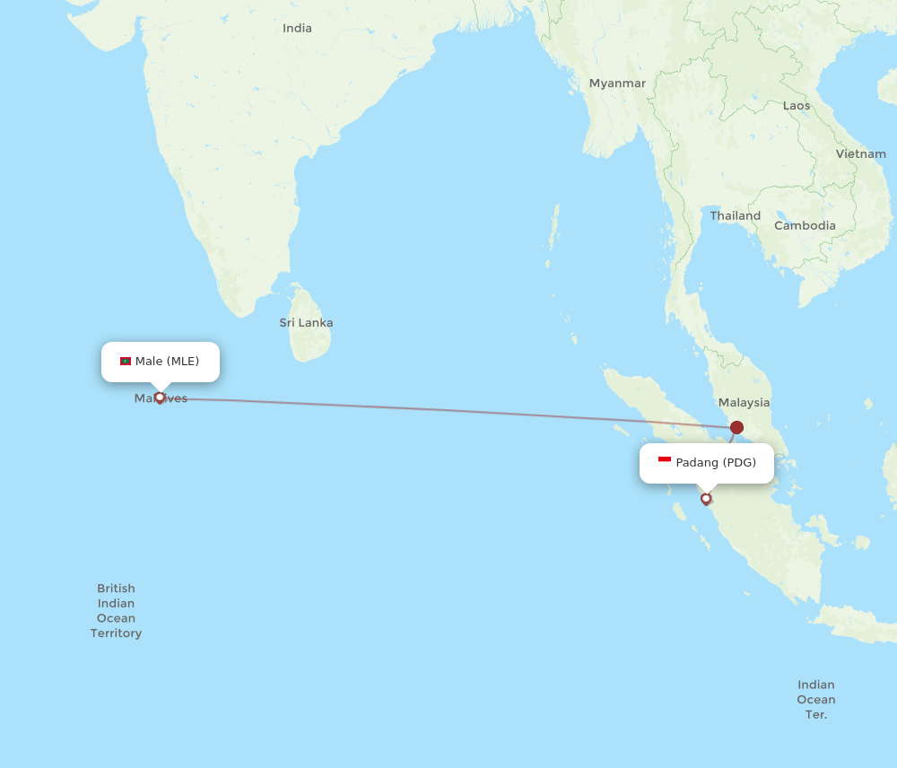 MLE-PDG flight routes
