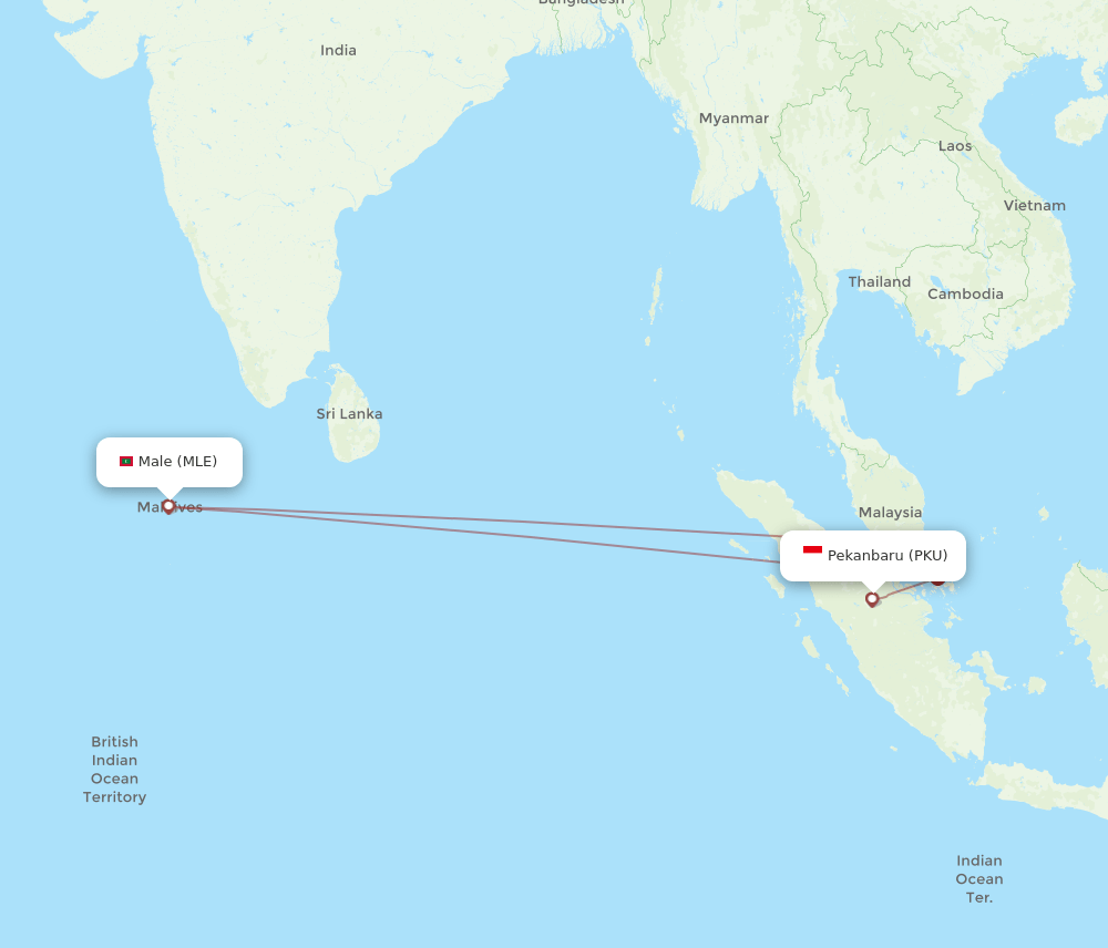MLE-PKU flight routes