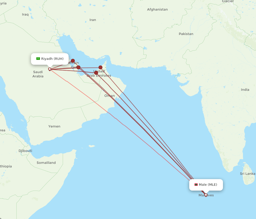 MLE-RUH flight routes