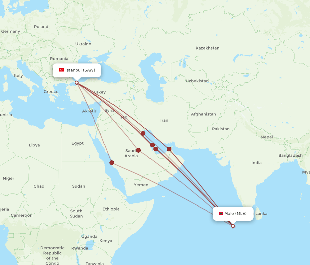 MLE-SAW flight routes