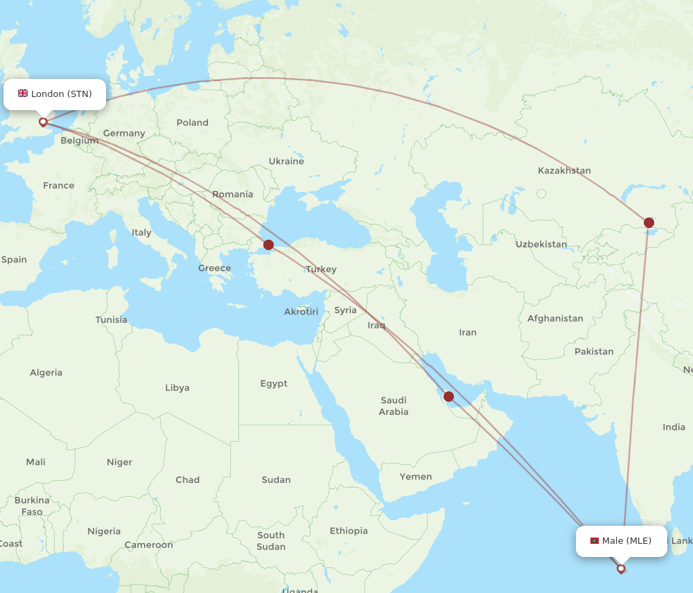 MLE-STN flight routes