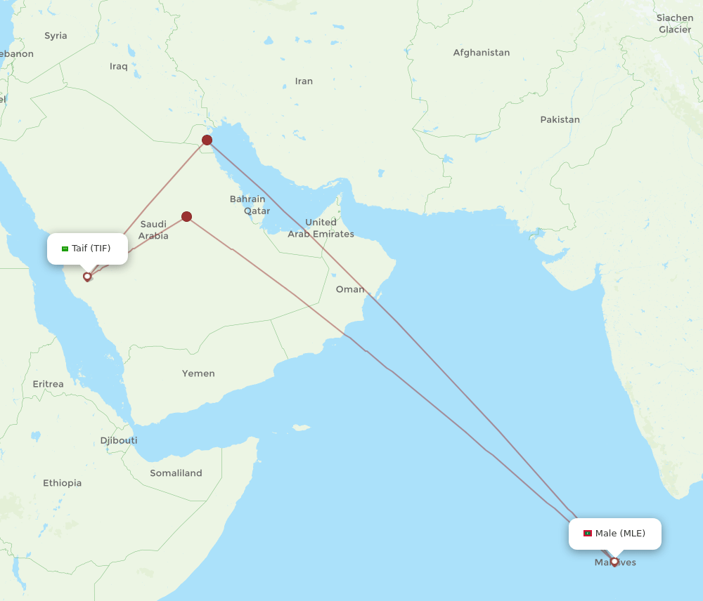 MLE-TIF flight routes