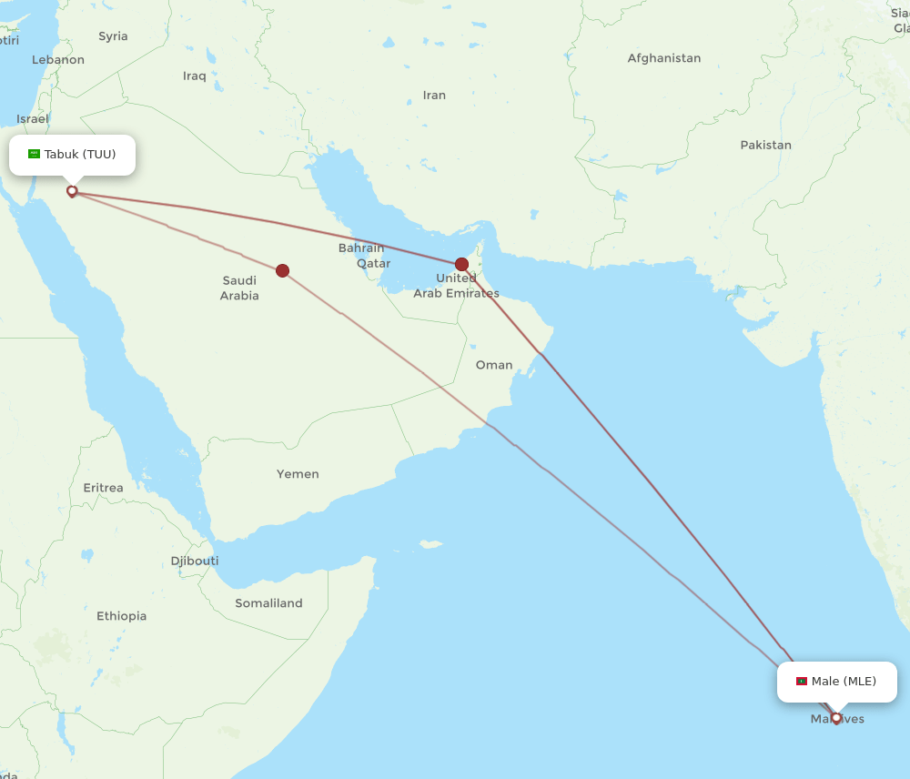 MLE-TUU flight routes