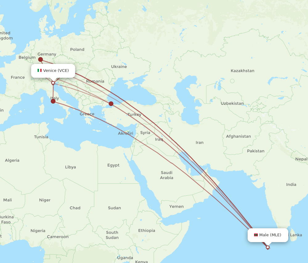 MLE-VCE flight routes