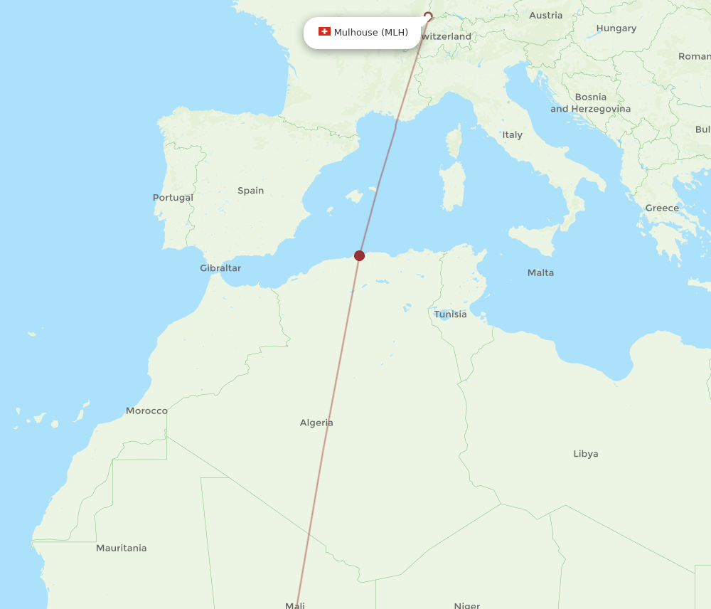 MLH-OUA flight routes