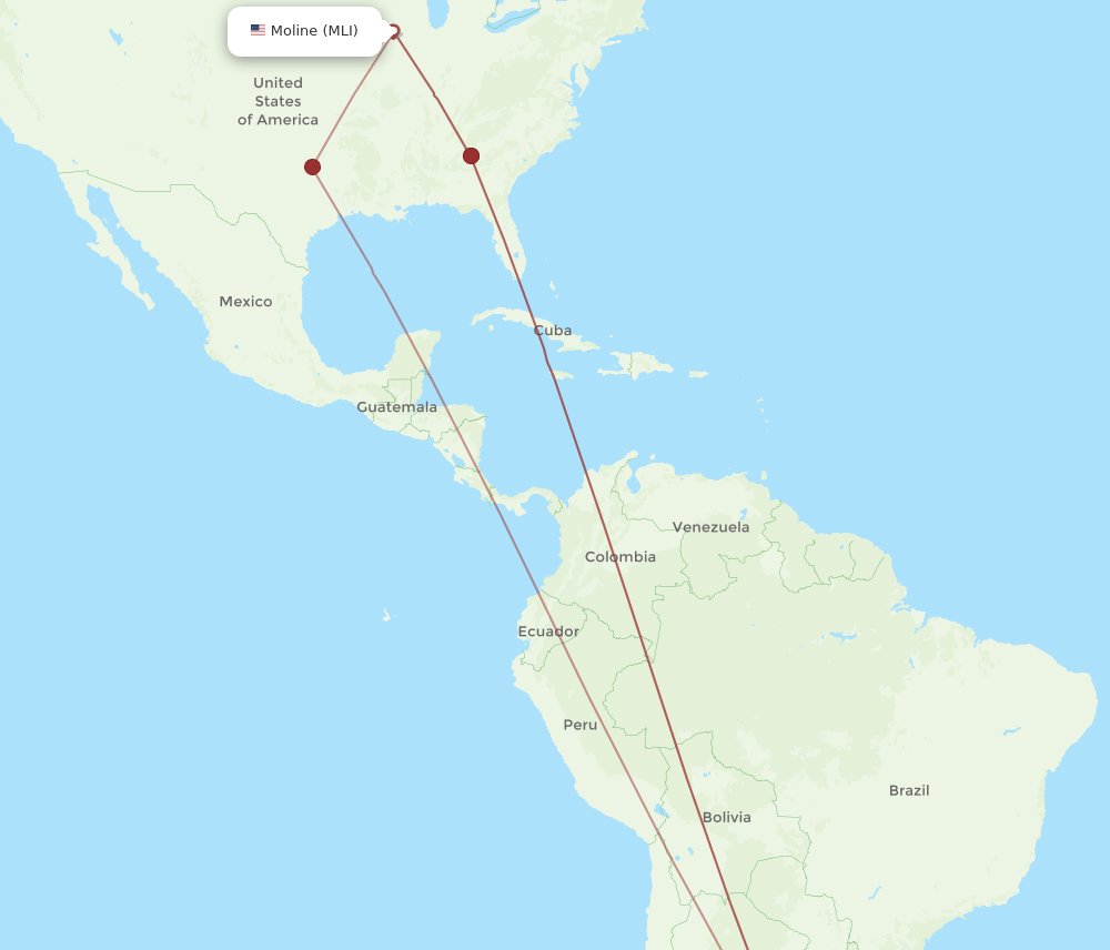 MLI-EZE flight routes