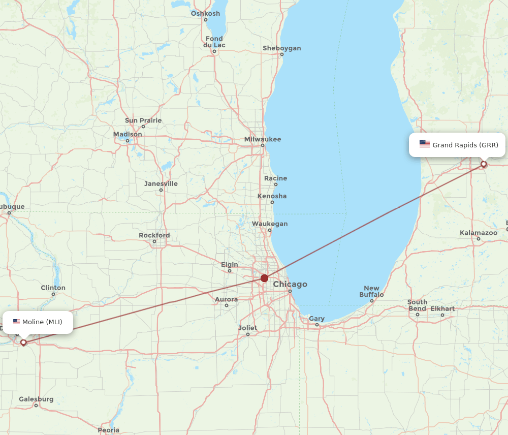 MLI-GRR flight routes