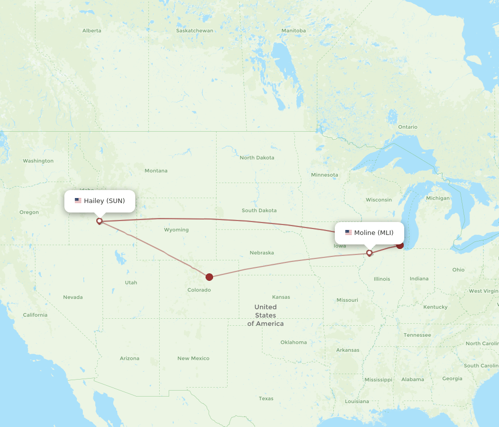 MLI-SUN flight routes