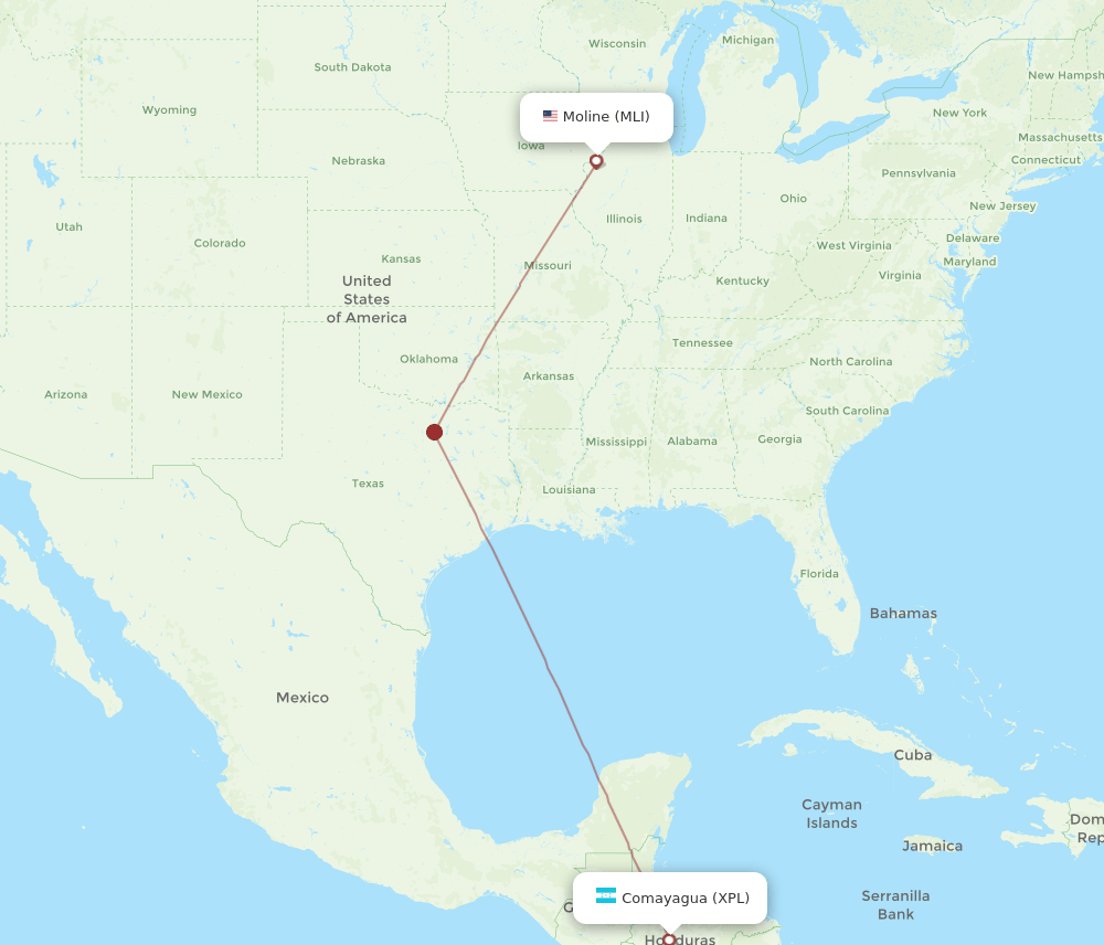 MLI-XPL flight routes
