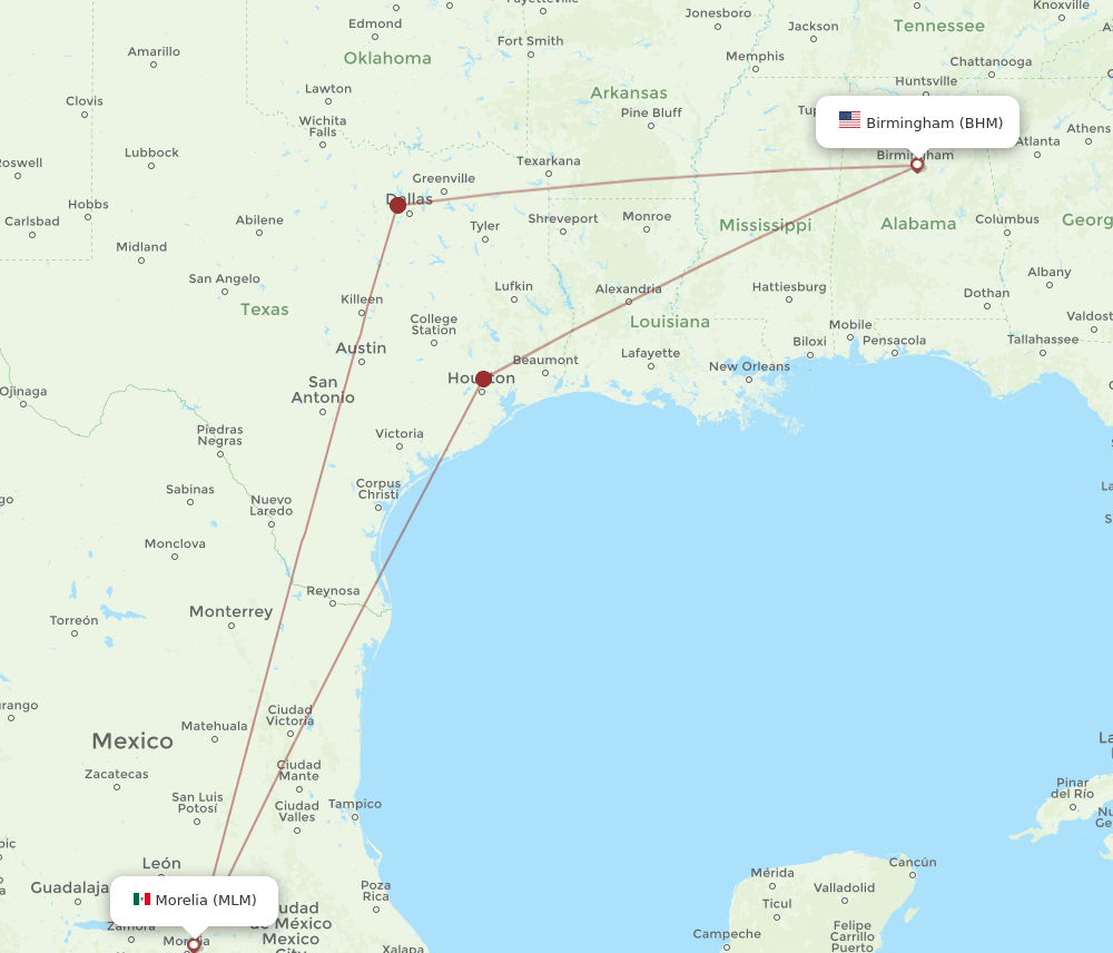MLM-BHM flight routes