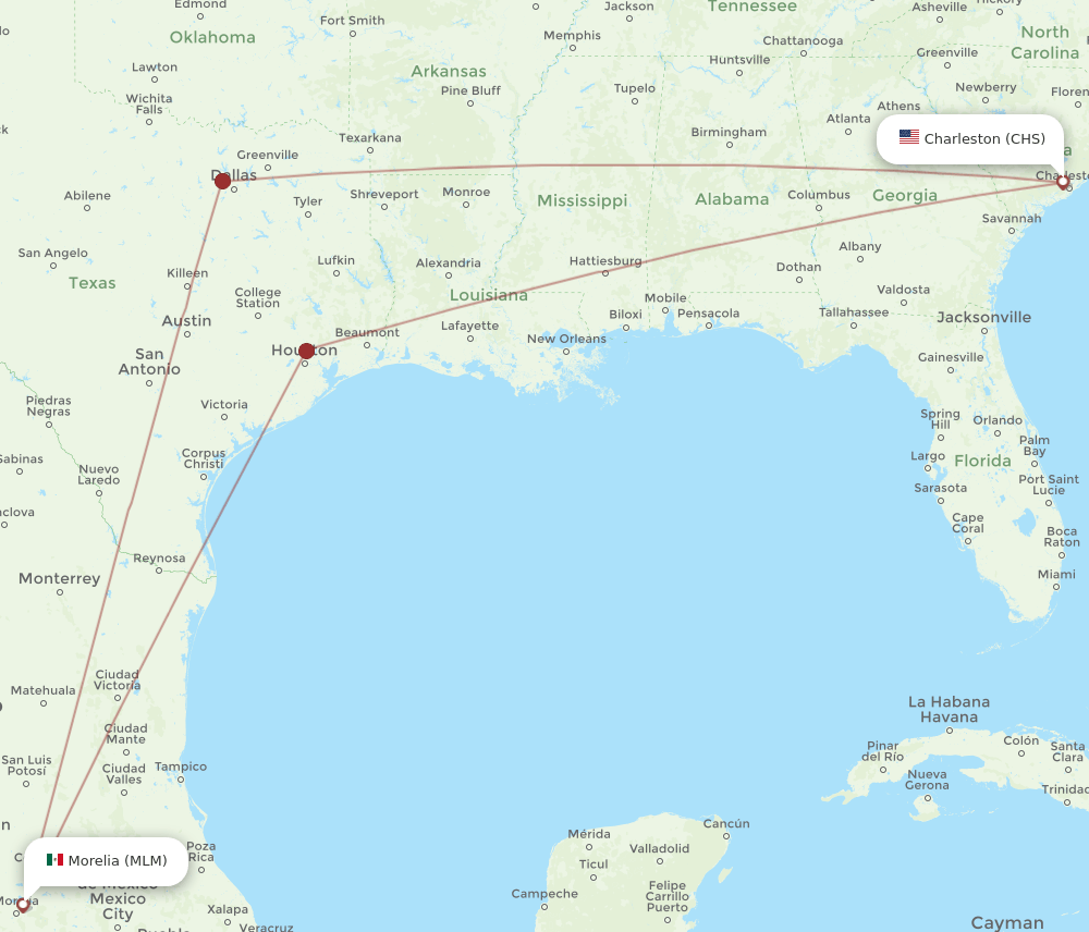 MLM-CHS flight routes